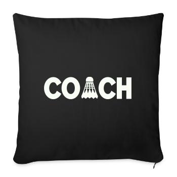 Entraîneur de badminton - Housse de coussin décorative 45 x 45 cm - noir - Devant