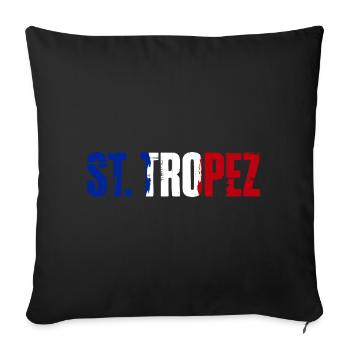 Saint-Tropez, France, Saint-Tropez - Housse de coussin décorative 45 x 45 cm - noir - Devant