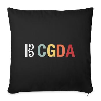 CGDA viola tuning string musician retro - Sofa pillowcase 17,3'' x 17,3'' (45 x 45 cm) - black - Front