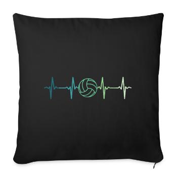 Volleyball heartbeat volleyball volleyball player - Sofa pillowcase 17,3'' x 17,3'' (45 x 45 cm) - black - Front