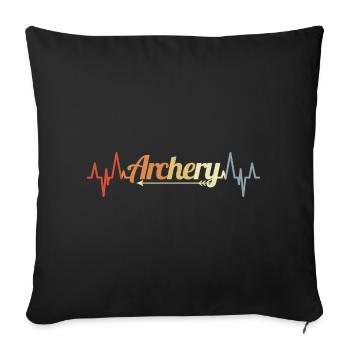 Archery Heartbeat - Sofa pillowcase 17,3'' x 17,3'' (45 x 45 cm) - black - Front