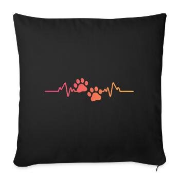 Sonnenuntergangshund Pfote Herzschlag Hund - Sofakissenbezug 45 x 45 cm - Schwarz - Vorne