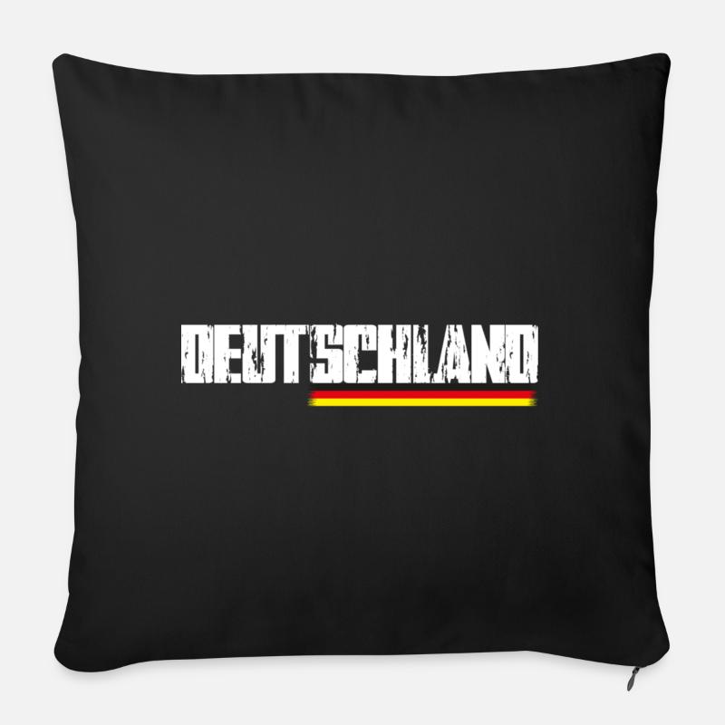 Fußball Deutschland - Sofakissenbezug 45 x 45 cm - Schwarz