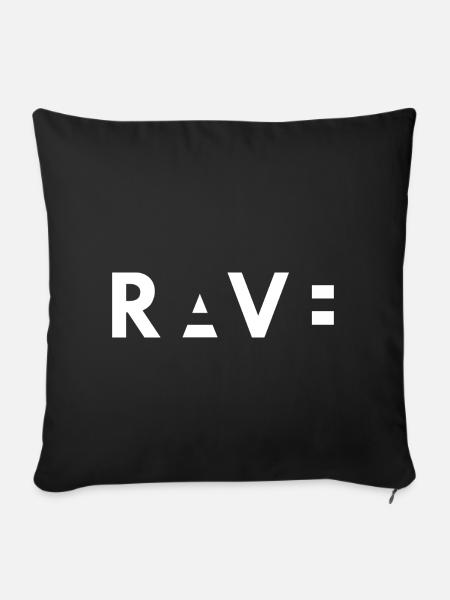 Rave Techno Festival EDM - Sofakissenbezug 45 x 45 cm - Schwarz
