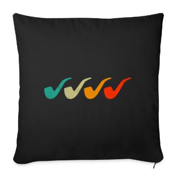 Pipe Smoking - Sofa pillowcase 17,3'' x 17,3'' (45 x 45 cm) - black - Front