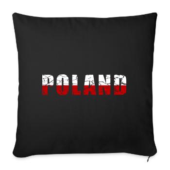 Poland design in grunge style - Sofa pillowcase 17,3'' x 17,3'' (45 x 45 cm) - black - Front