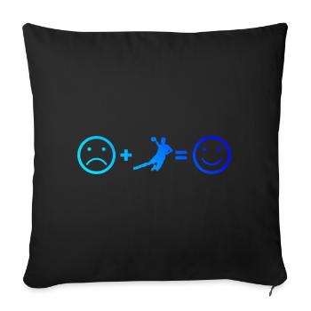 Handball Handball Handball Handball Hommes Handball - Housse de coussin décorative 45 x 45 cm - noir - Devant