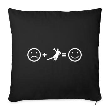Handball Herren Damen Handballer Handballspielen - Sofakissenbezug 45 x 45 cm - Schwarz - Vorne