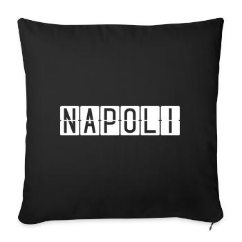 Napoli airport sign - Sofa pillowcase 17,3'' x 17,3'' (45 x 45 cm) - black - Front