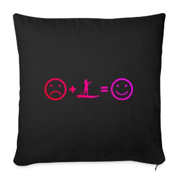 Standup Paddle Femme Standup Paddle Standup Padd - Housse de coussin décorative 45 x 45 cm - noir - Devant
