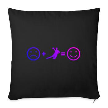 Joueurs de handball masculins Joueurs de handball féminins - Housse de coussin décorative 45 x 45 cm - noir - Devant