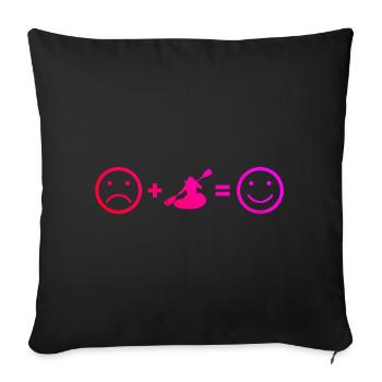 Kayak Kayak Kayak Femmes Canoë Hommes - Housse de coussin décorative 45 x 45 cm - noir - Devant