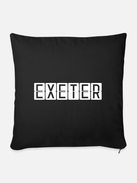 Exeter Flughafentafel - Sofakissenbezug 45 x 45 cm - Schwarz