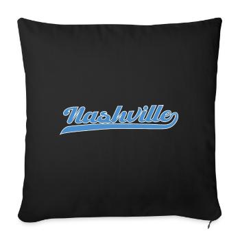 Nashville Script mit Schwunglinie - Sofakissenbezug 45 x 45 cm - Schwarz - Vorne