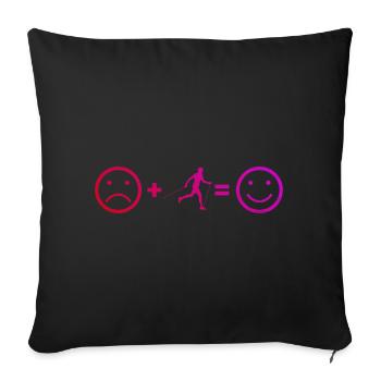 Women's Walking Men Walking Nordic Walking - Sofa pillowcase 17,3'' x 17,3'' (45 x 45 cm) - black - Front