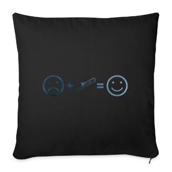 Blechbläser Jazz Posaune Damen Trombone - Sofakissenbezug 45 x 45 cm - Schwarz - Vorne