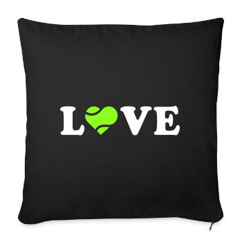 Love Padel - Housse de coussin décorative 45 x 45 cm - noir - Devant
