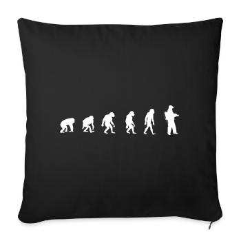 Pompier Pompier Pompier - Housse de coussin décorative 45 x 45 cm - noir - Devant