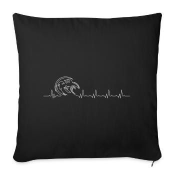 Surfer sur Heartbeat - Housse de coussin décorative 45 x 45 cm - noir - Devant