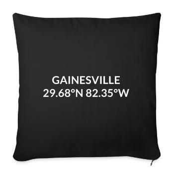 Gainesville, Florida, United States Coordinates - Sofa pillowcase 17,3'' x 17,3'' (45 x 45 cm) - black - Front