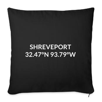 Shreveport, Louisiana, USA Coordinates - Sofa pillowcase 17,3'' x 17,3'' (45 x 45 cm) - black - Front