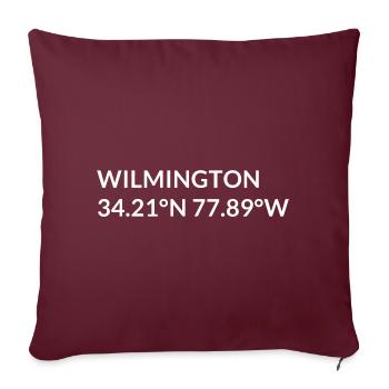 Coordonnées Wilmington, Caroline du Nord, États-Unis - Housse de coussin décorative 45 x 45 cm - bordeaux - Devant