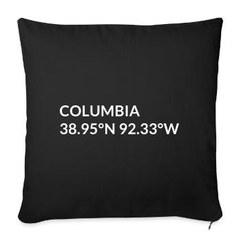 Columbia, Missouri, USA Coordinates - Sofa pillowcase 17,3'' x 17,3'' (45 x 45 cm) - black - Front