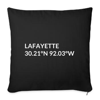 Lafayette, Louisiana, USA Coordinates - Sofa pillowcase 17,3'' x 17,3'' (45 x 45 cm) - black - Front