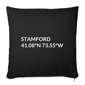 Stamford, Connecticut, USA Coordinates - Sofa pillowcase 17,3'' x 17,3'' (45 x 45 cm) - black - Front