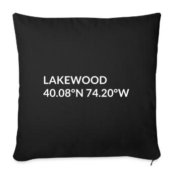 Coordonnées Lakewood, New Jersey, États-Unis - Housse de coussin décorative 45 x 45 cm - noir - Devant