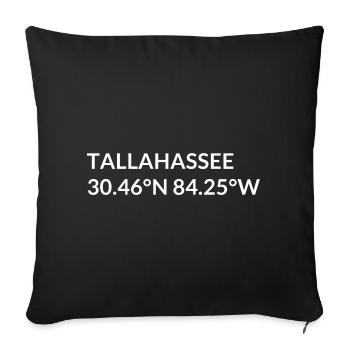 Tallahassee, Florida, USA Coordinates - Sofa pillowcase 17,3'' x 17,3'' (45 x 45 cm) - black - Front