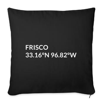 Coordonnées Frisco, Texas, États-Unis - Housse de coussin décorative 45 x 45 cm - noir - Devant