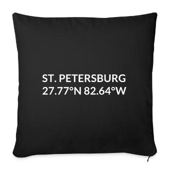 St. Petersburg, Florida, USA Coordinates - Sofa pillowcase 17,3'' x 17,3'' (45 x 45 cm) - black - Front