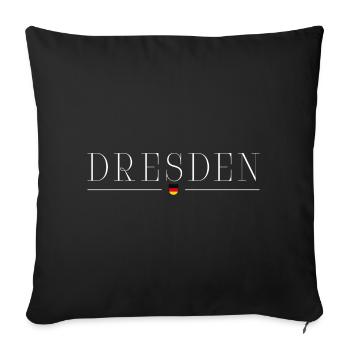 Dresde, Allemagne T-shirt Élégance - Housse de coussin décorative 45 x 45 cm - noir - Devant