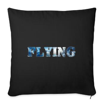 Flying - Sofa pillowcase 17,3'' x 17,3'' (45 x 45 cm) - black - Front