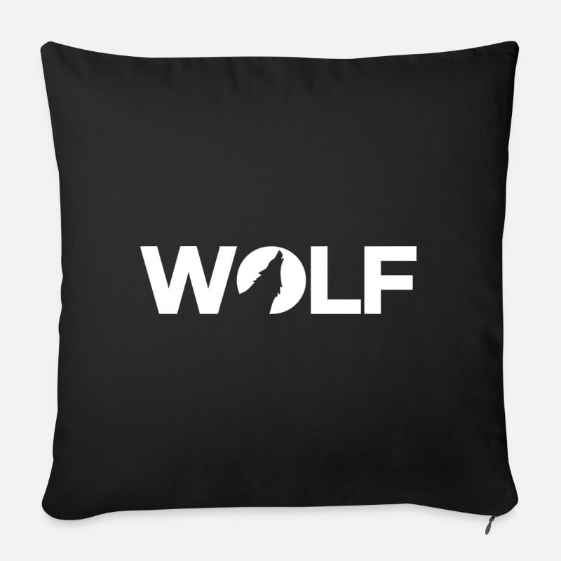 Wolf - Sofakissenbezug 45 x 45 cm - Schwarz