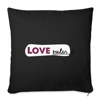 L’amour règne - Spruch Handlettering - Housse de coussin décorative 45 x 45 cm - noir - Devant