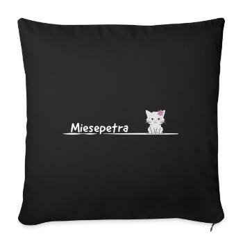 Miesepetra Grummelkatz Petra Peter Miesepeter - Sofa pillowcase 17,3'' x 17,3'' (45 x 45 cm) - black - Front