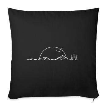 Sunset Wave Over Mountain Pines - Sofa pillowcase 17,3'' x 17,3'' (45 x 45 cm) - black - Front