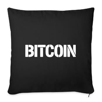 Pochoir de lettrage Bitcoin Clean - Housse de coussin décorative 45 x 45 cm - noir - Devant