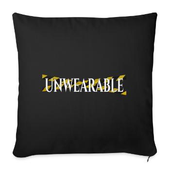 Unwearable – Statement Design with Warning Tape - Sofa pillowcase 17,3'' x 17,3'' (45 x 45 cm) - black - Front