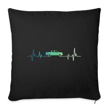 Pick-up heartbeat off-road car - Sofa pillowcase 17,3'' x 17,3'' (45 x 45 cm) - black - Front