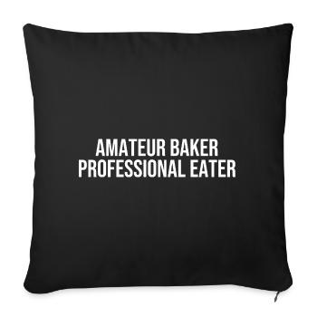 Baking humor tea - Sofa pillowcase 17,3'' x 17,3'' (45 x 45 cm) - black - Front
