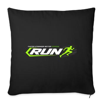 Neon Run Logo Sprint Look - Sofa pillowcase 17,3'' x 17,3'' (45 x 45 cm) - black - Front