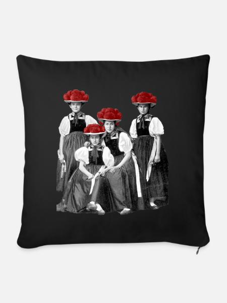 Schwarzwald Damen - Sofakissenbezug 45 x 45 cm - Schwarz