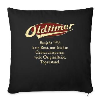 Geburtstag Oldtimer Baujahr 1955 retro usedlook - Sofakissenbezug 45 x 45 cm - Schwarz - Vorne