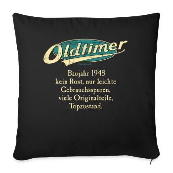 BD - Oldtimer Baujahr Jahrgang 1948 retro türkis - Sofakissenbezug 45 x 45 cm - Schwarz - Vorne