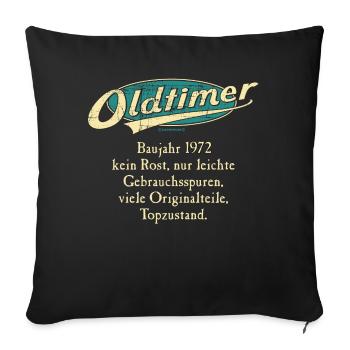 BD - Oldtimer Baujahr Jahrgang 1972 retro türkis - Sofakissenbezug 45 x 45 cm - Schwarz - Vorne