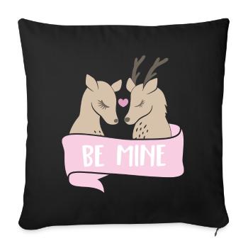 Be mine Rehe - Sofakissenbezug 45 x 45 cm - Schwarz - Vorne