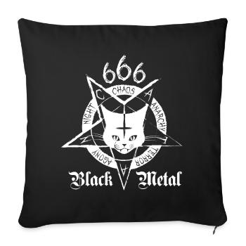 Black Metal Cat - CATAN - Sofa pillowcase 17,3'' x 17,3'' (45 x 45 cm) - black - Front